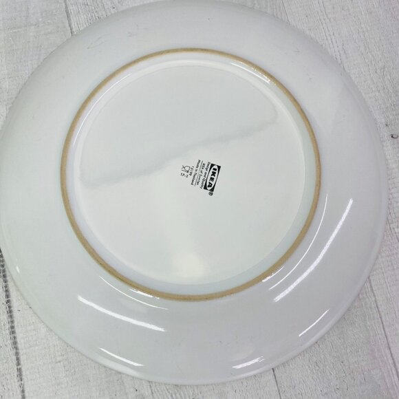 Ikea BULLRA 15199 Turquoise Red Floral Round Stoneware Dinner Plates Set of 4 - Picture 9 of 12